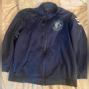 Navy Stretch Zip-Up Hoodie